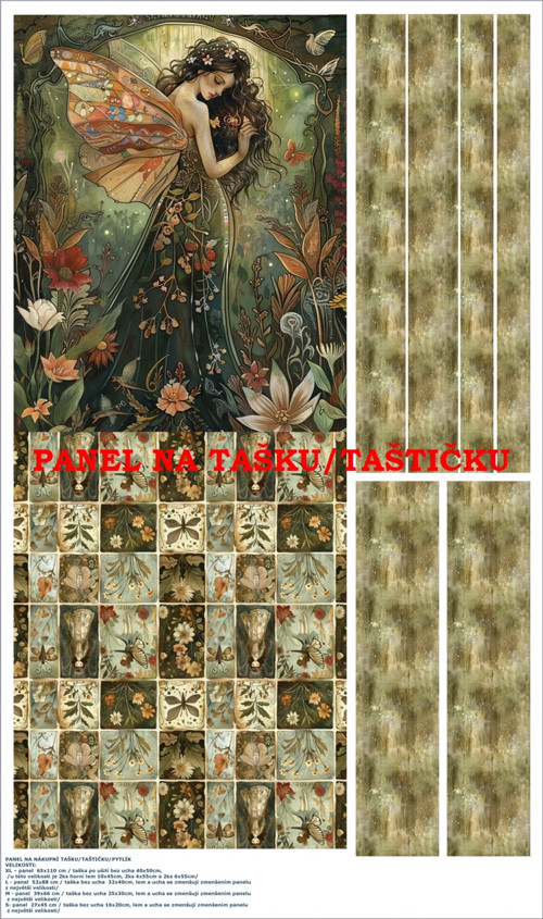 Panel na tašku/taštičku - bavlna XL