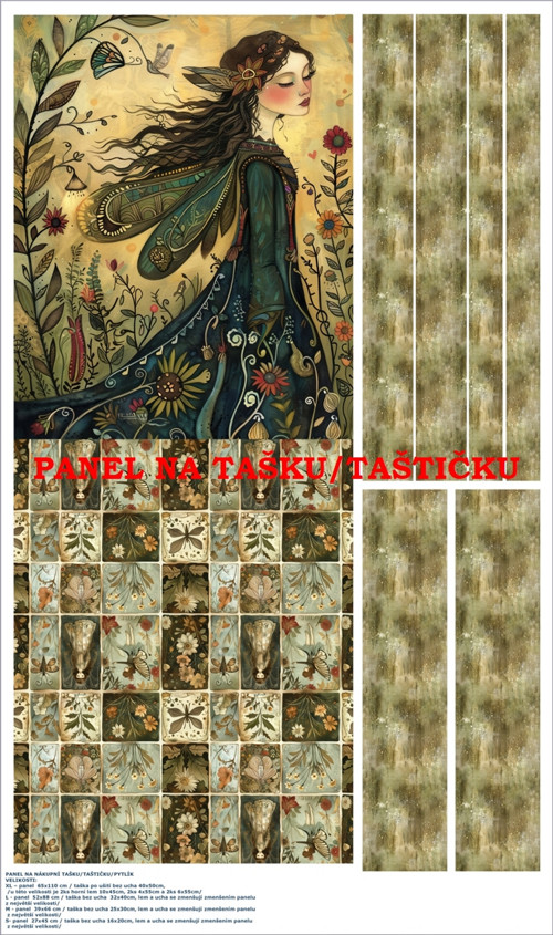 Panel na tašku/taštičku - bavlna XL