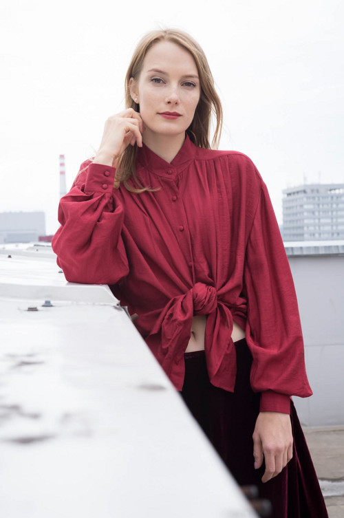 Hedvábná Halenka Bordeaux