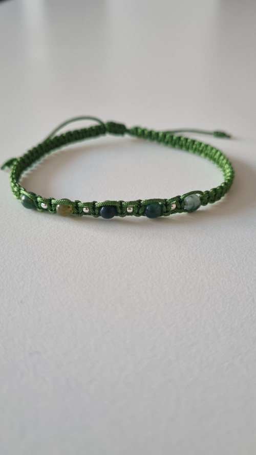 Shamballa náramek s indickým achátem a štříbrem