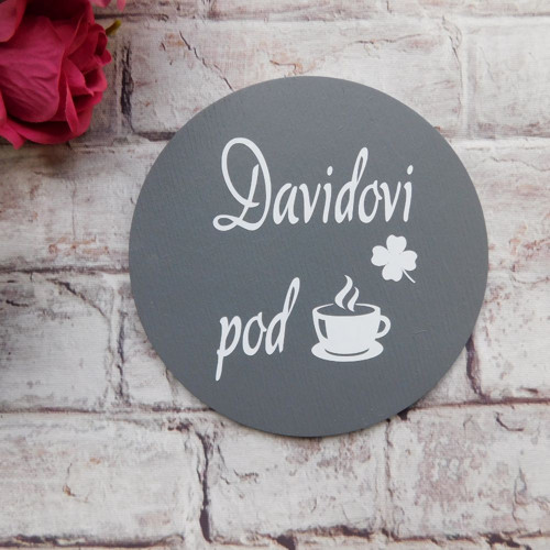 Dřevěný podtácek text na přání