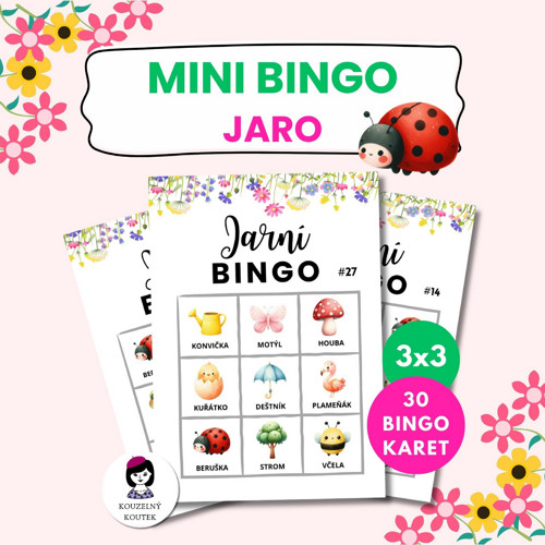 Jarní mini bingo - hra pro malinké děti (PDF)