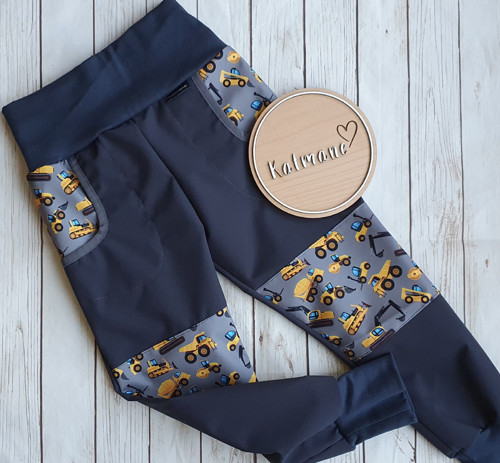 Letní softshell kalhoty šedá/bagry — foto 1