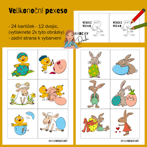 Velikonoční pexeso pro nejmenší