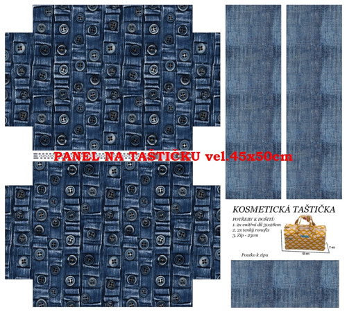 Panel na taštičku bavlna — foto 1