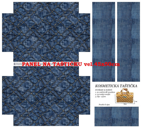 Panel na taštičku bavlna — foto 1