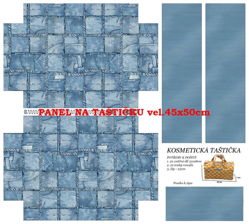 Panel na taštičku bavlna — foto 1