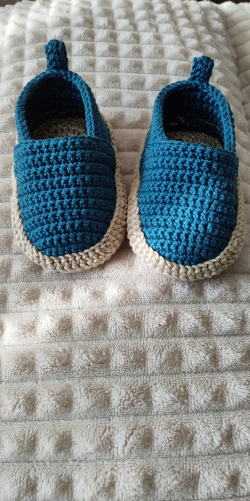 Háčkované botičky / espadrilky chlapecké