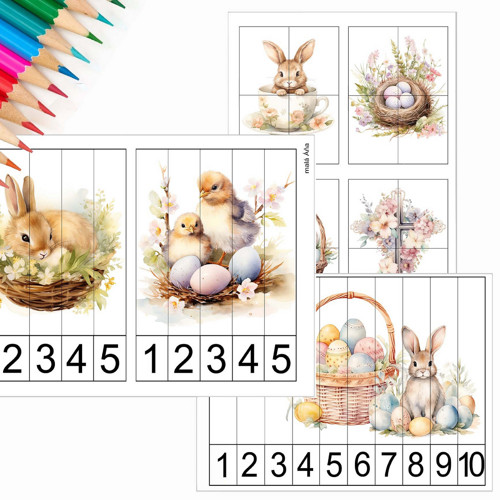 VELIKONOCE - počítání a puzzle pro nejmenší v PDF