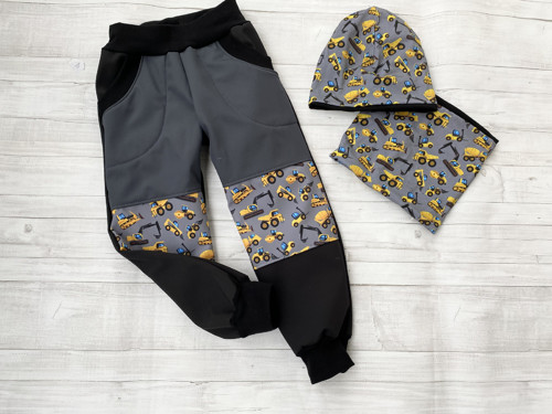 Softshell kalhoty Bagříky šedá/černá — foto 1