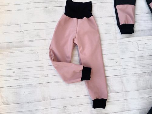 Softshell kalhoty Basic starorůžová s fleecem — foto 1