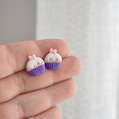 Cupcake náušnice - Chirurgická ocel — foto 1