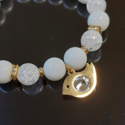 Minerální náramek, amulet VÝŠ a DÁL, Onyx Křišťál