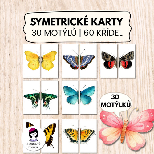 Skládačka s motýly, Puzzle s motýly, symetrické