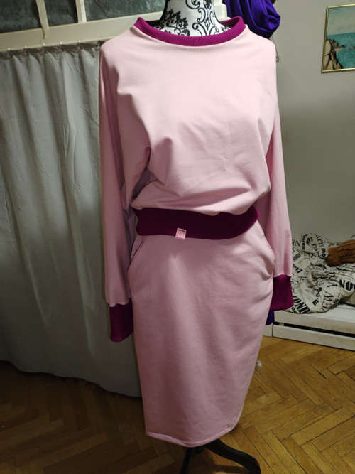 Teplákový kostýmek starorůžová