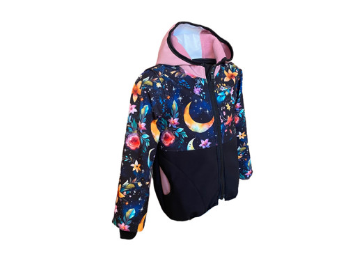 Softshell bunda dětská Noční zahrafa s fleecem
