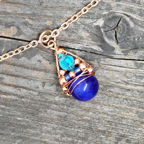 Náhrdelník BLUE EYE & ROSE GOLD