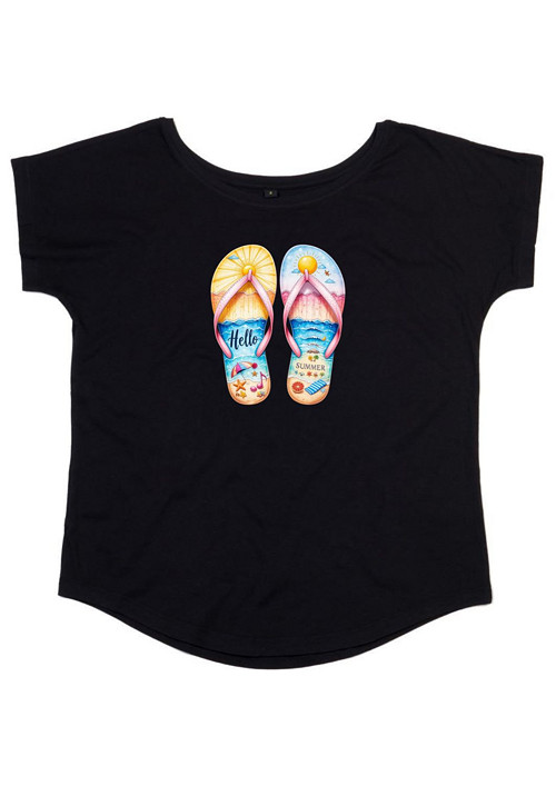 Bio dámské tričko "Flip Flops & Hello Summer" — foto 1