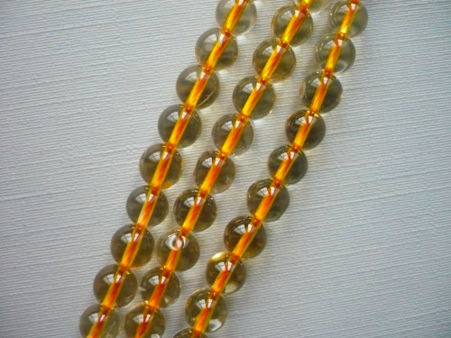 Vrtané kuličky 6 mm - citrín, 1 ks
