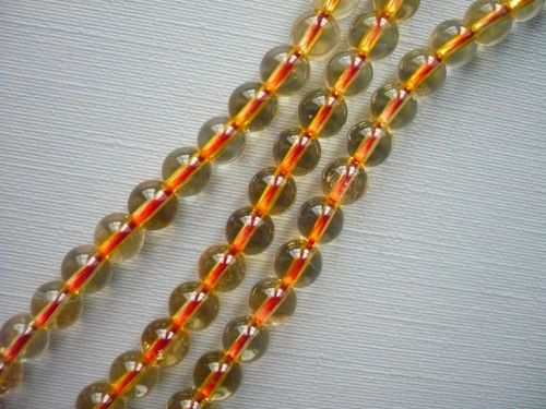 Vrtané kuličky 5 mm - citrín, 1 ks