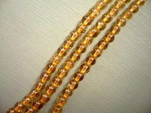 Vrtané kuličky 4,5 mm - pravý citrín, 6 ks
