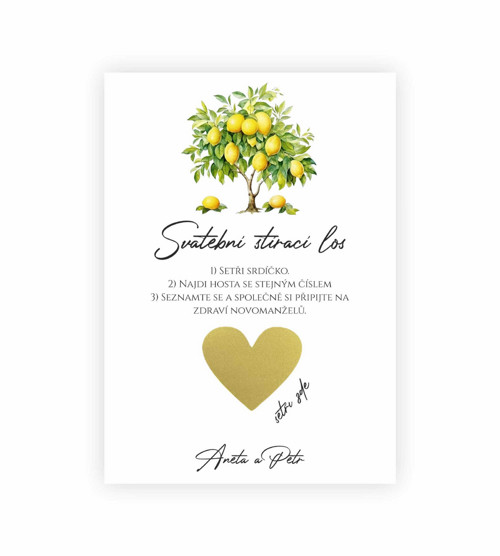 Svatební stírací los Citrus Limon