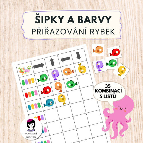 Rybičky - šifrování - vpravo, vlevo, učení barev
