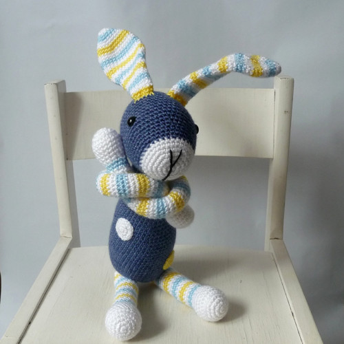 Zajíček pruháček denimový