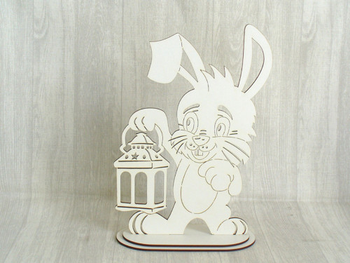 Zajíček s lucernou 30cm - bílý