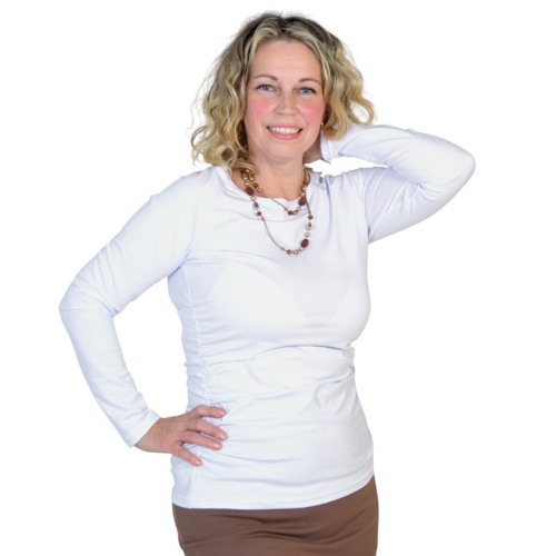 Řasená halenka BÁRA / bílá, vel. S - XXL