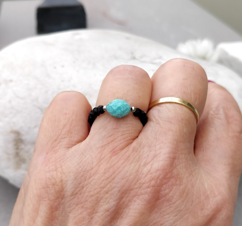 Prstýnky z minerálů / spinel + přírodní tyrkys/