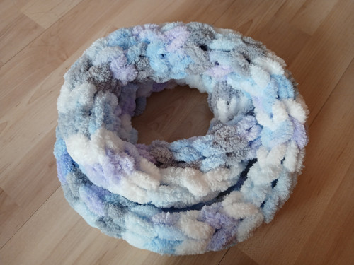 Měkký pletený nákrčník puffy (fialová,šedá,bílá,mo