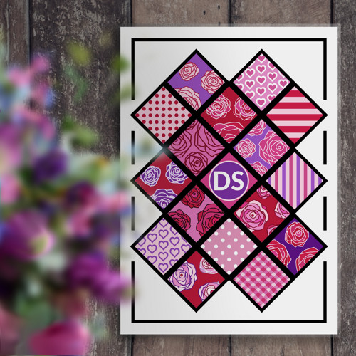 Linkovaná podložka Floral checks - růže A4