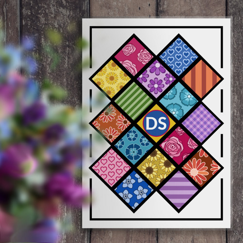 Linkovaná podložka Floral checks - mix A4