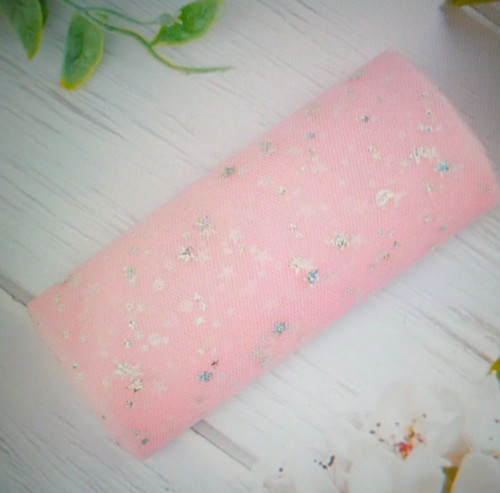Dekorační tyl šíře 15 cm (1m) - růžová