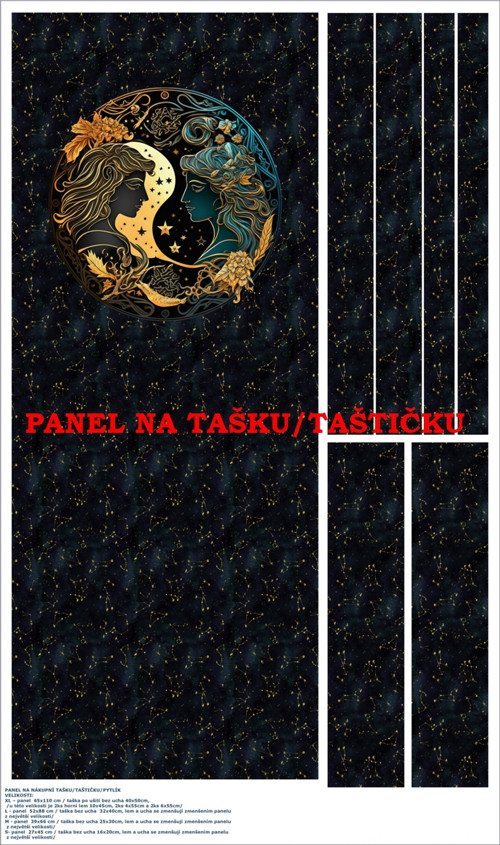 Panel na tašku/taštičku - bavlna XL