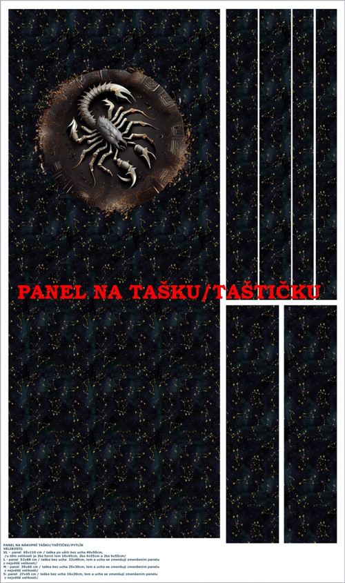 Panel na tašku/taštičku - bavlna XL