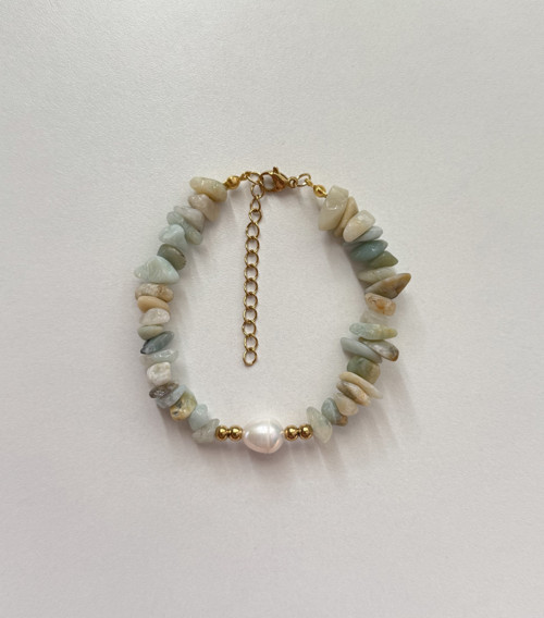 Amazonite Bracelet | Freshwater Pearl