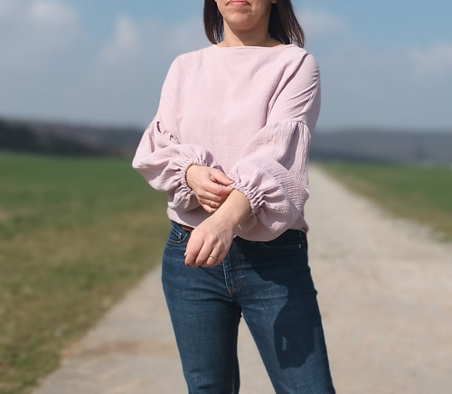 Halenka, nařasený rukáv- různé barvy