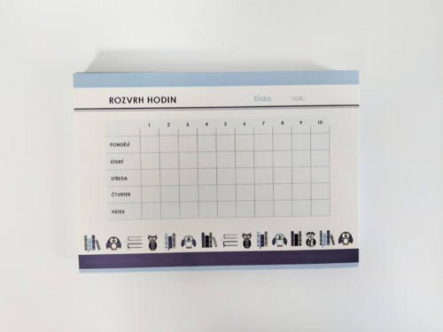 Rozvrh hodin - Sovy (fialová) A5