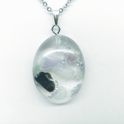 Kulatý orgonit přívěsek - obsidián, opalit /25013/
