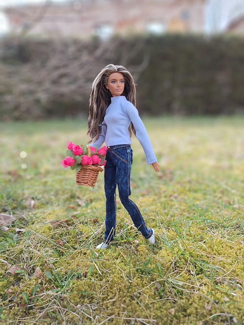 Barbie roláček s dlouhým rukávem světlemodrý