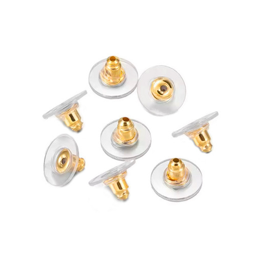 Kovová zarážka s talířkem 10mm zlato žluté, 2/10ks
