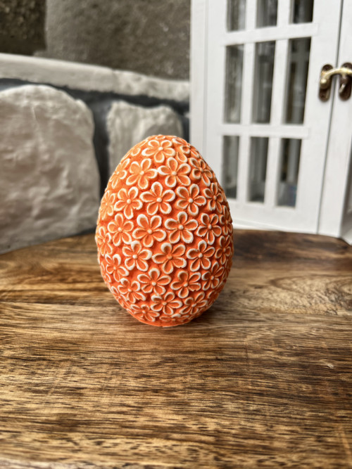 3D Květinové vejce (oranžová patina)