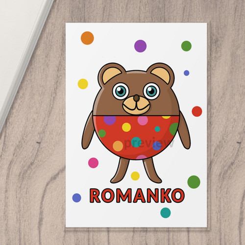 Linkovaná podložka Kulkáči dots - medvídek A4