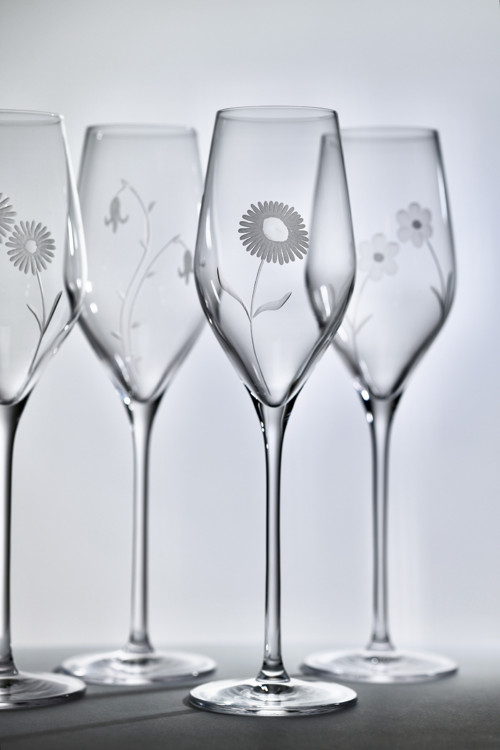 Sklenka na prosecco KVĚTY (1ks)