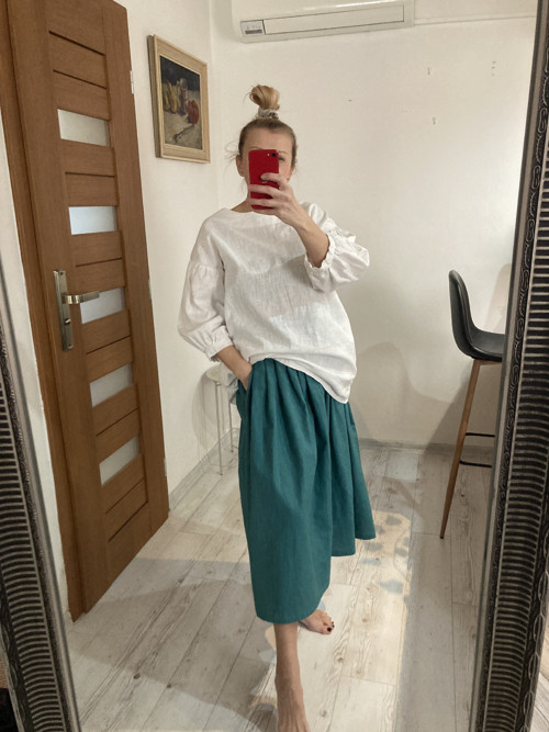 ..ako ľanový vánok.../ TEAL sukňa Linen/