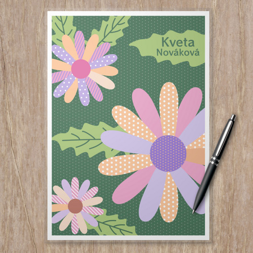 Linkovaná podložka Floral+listy - gerbery A4