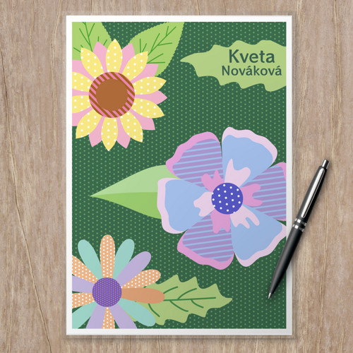 Linkovaná podložka Floral+listy - mix A4