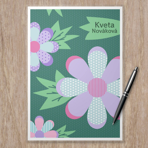 Linkovaná podložka Floral+listy - milé kytky A4